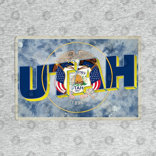 Utah vintage style retro souvenir by DesignerPropo